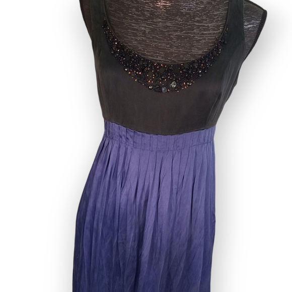 Mac & Jac 100% silk with lining Sleeveless dress with waist tie size 10 - Picture 8 of 9